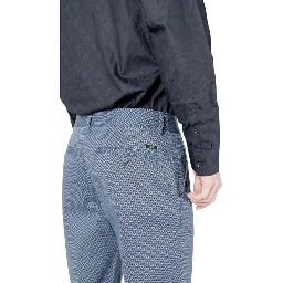 بنطال قطني أزرق ضيق