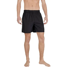 Black Polyester Swim Shorts