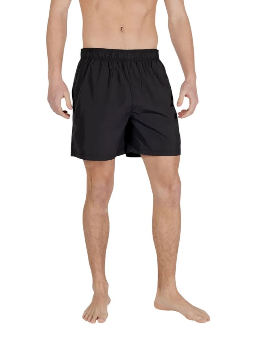 Black Polyester Swim Shorts