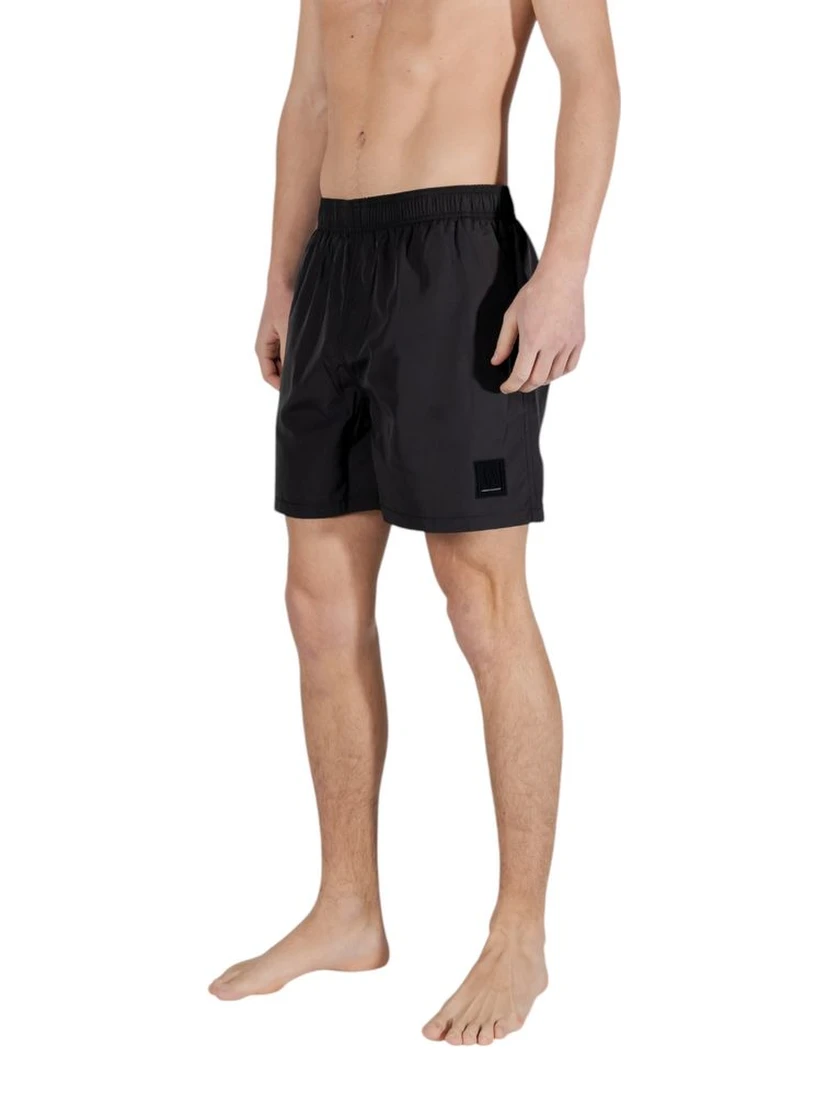 Black Polyester Swim Shorts