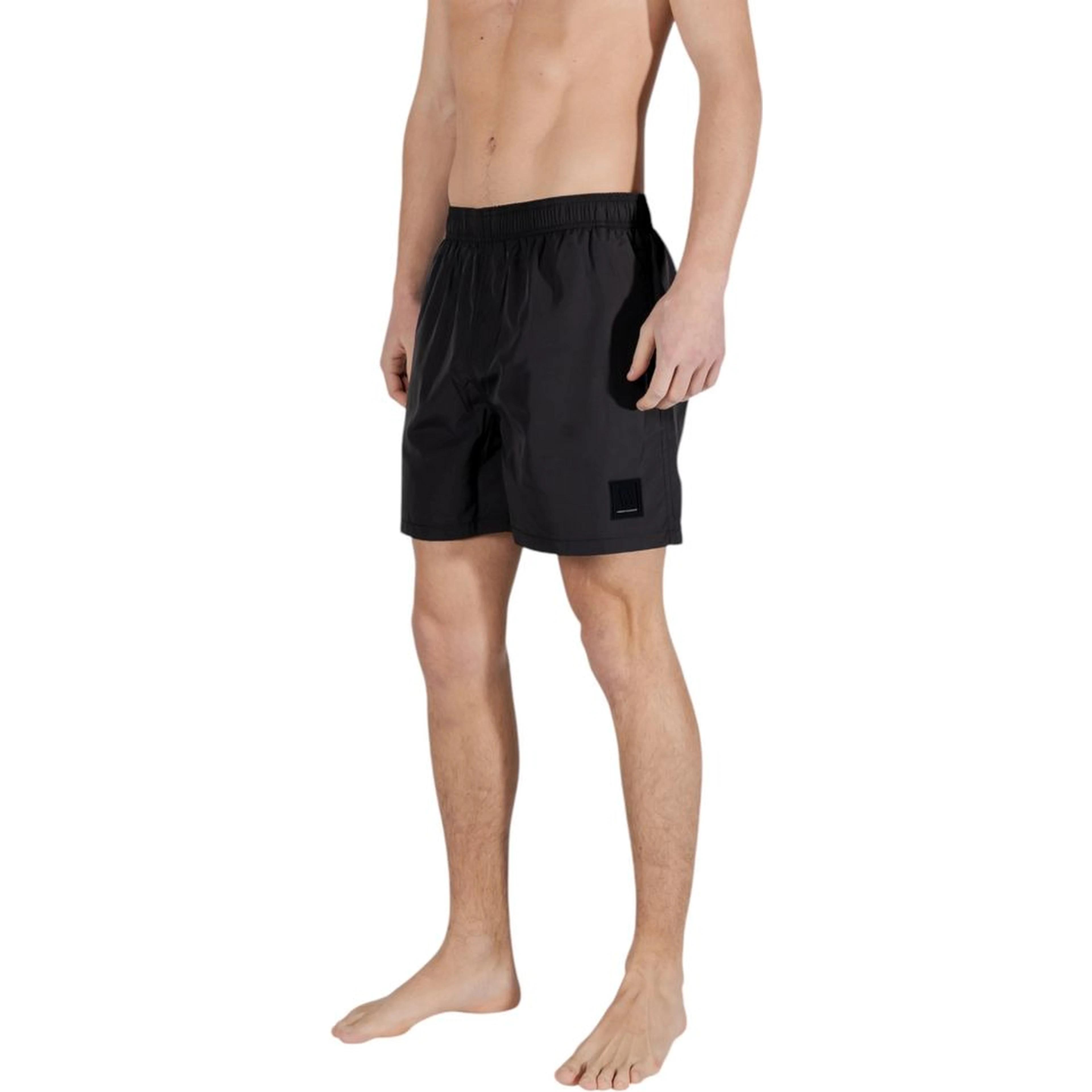 Black Polyester Swim Shorts