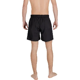 Black Polyester Swim Shorts