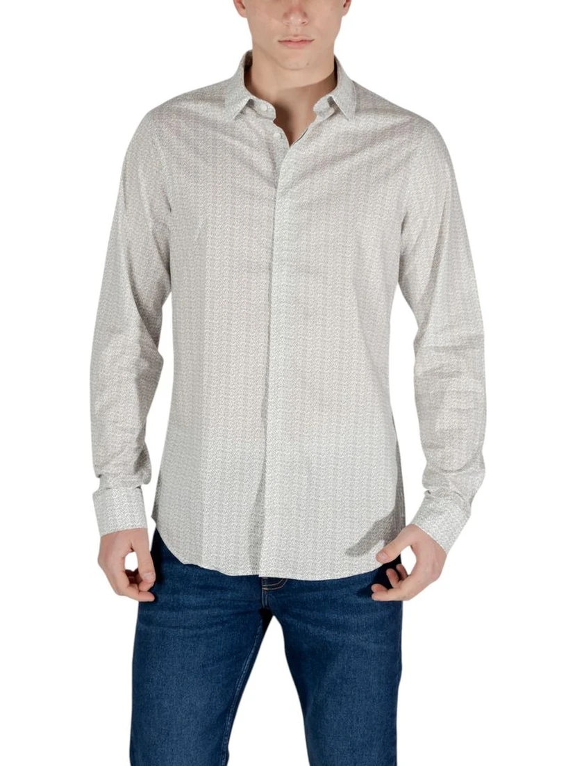 Cream Cotton Pattern Shirt