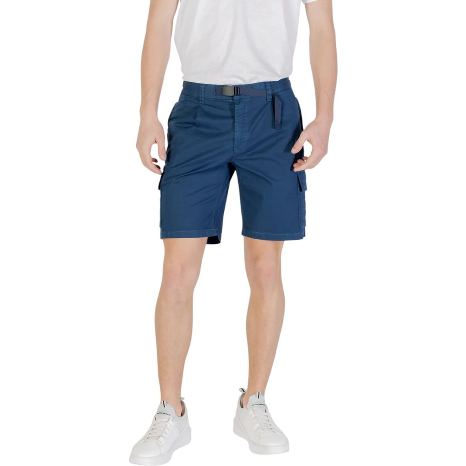 Blue Cotton Bermuda Shorts