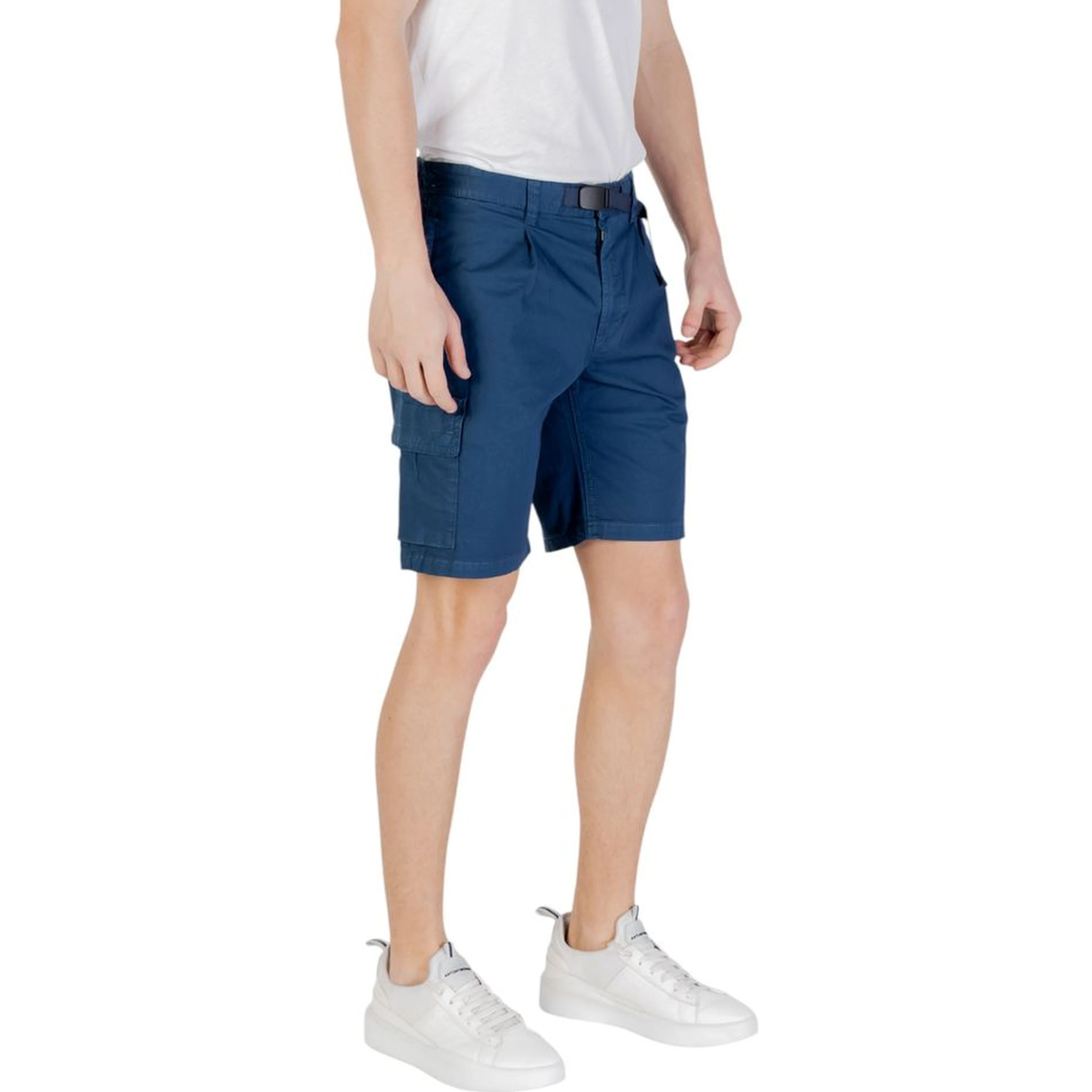 Blue Cotton Bermuda Shorts