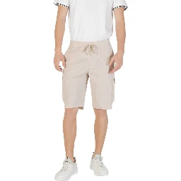 Beige Polyester Bermuda Shorts