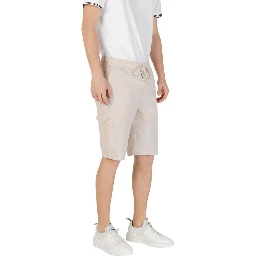 Beige Polyester Bermuda Shorts