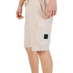 Beige Polyester Bermuda Shorts