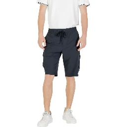 Blue Polyester Bermuda Shorts