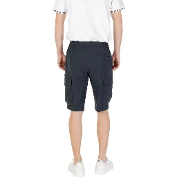 Blue Polyester Bermuda Shorts