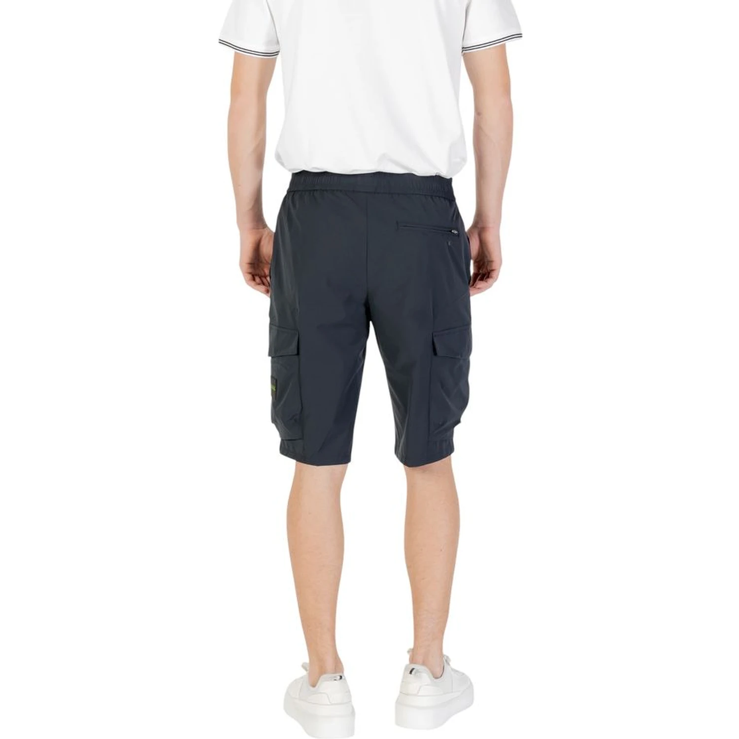 Blue Polyester Bermuda Shorts