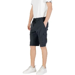 Blue Polyester Bermuda Shorts