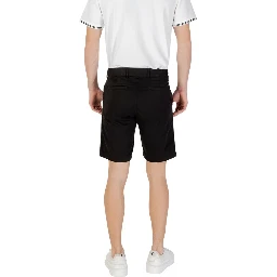 Black Cotton Bermuda Shorts
