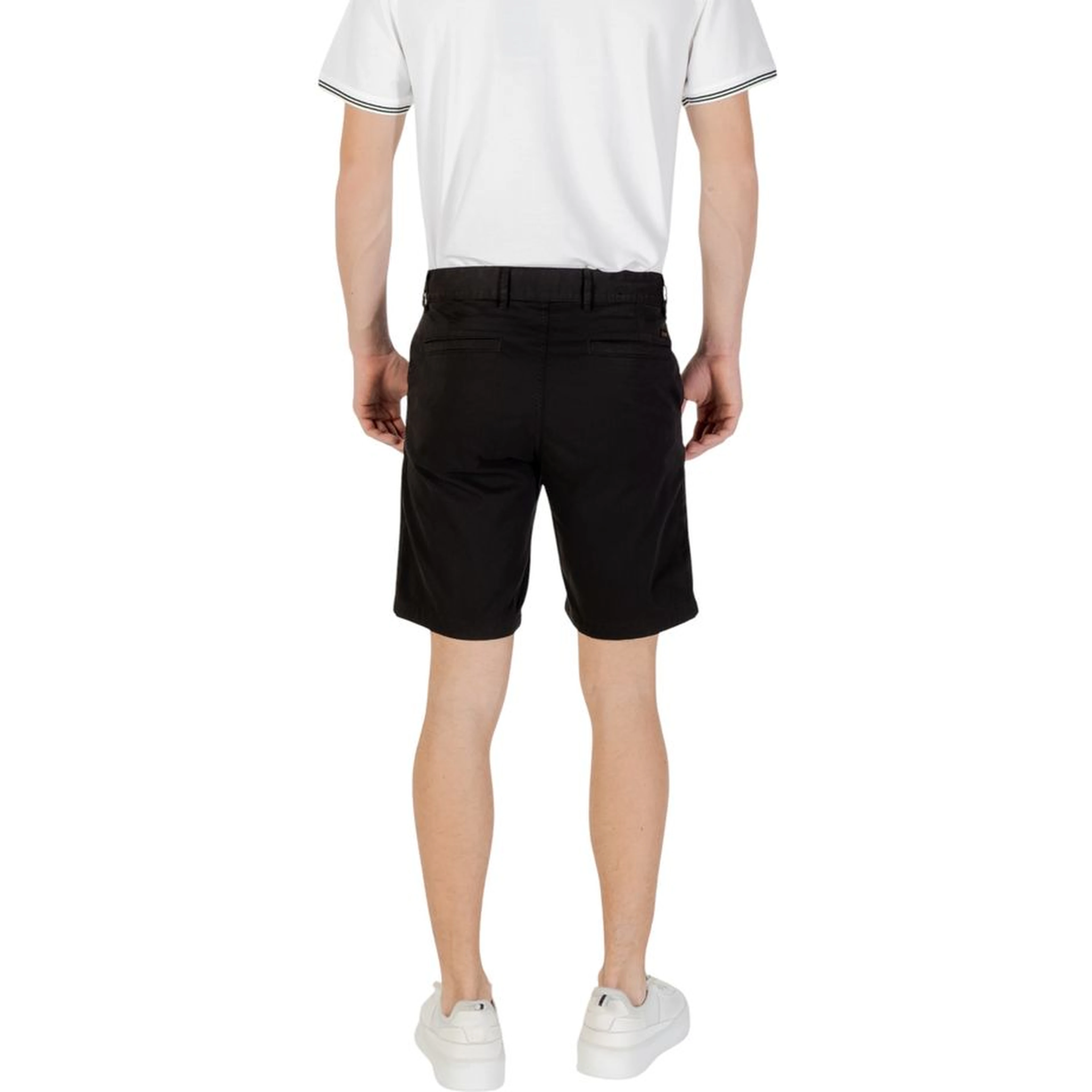 Black Cotton Bermuda Shorts