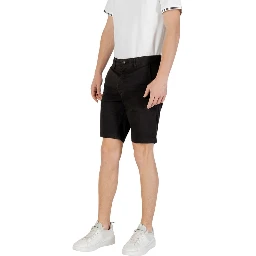 Black Cotton Bermuda Shorts
