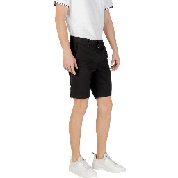Black Cotton Bermuda Shorts