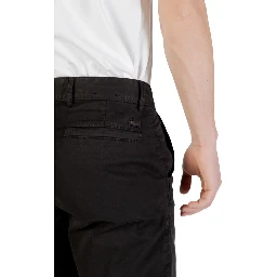 Black Cotton Bermuda Shorts