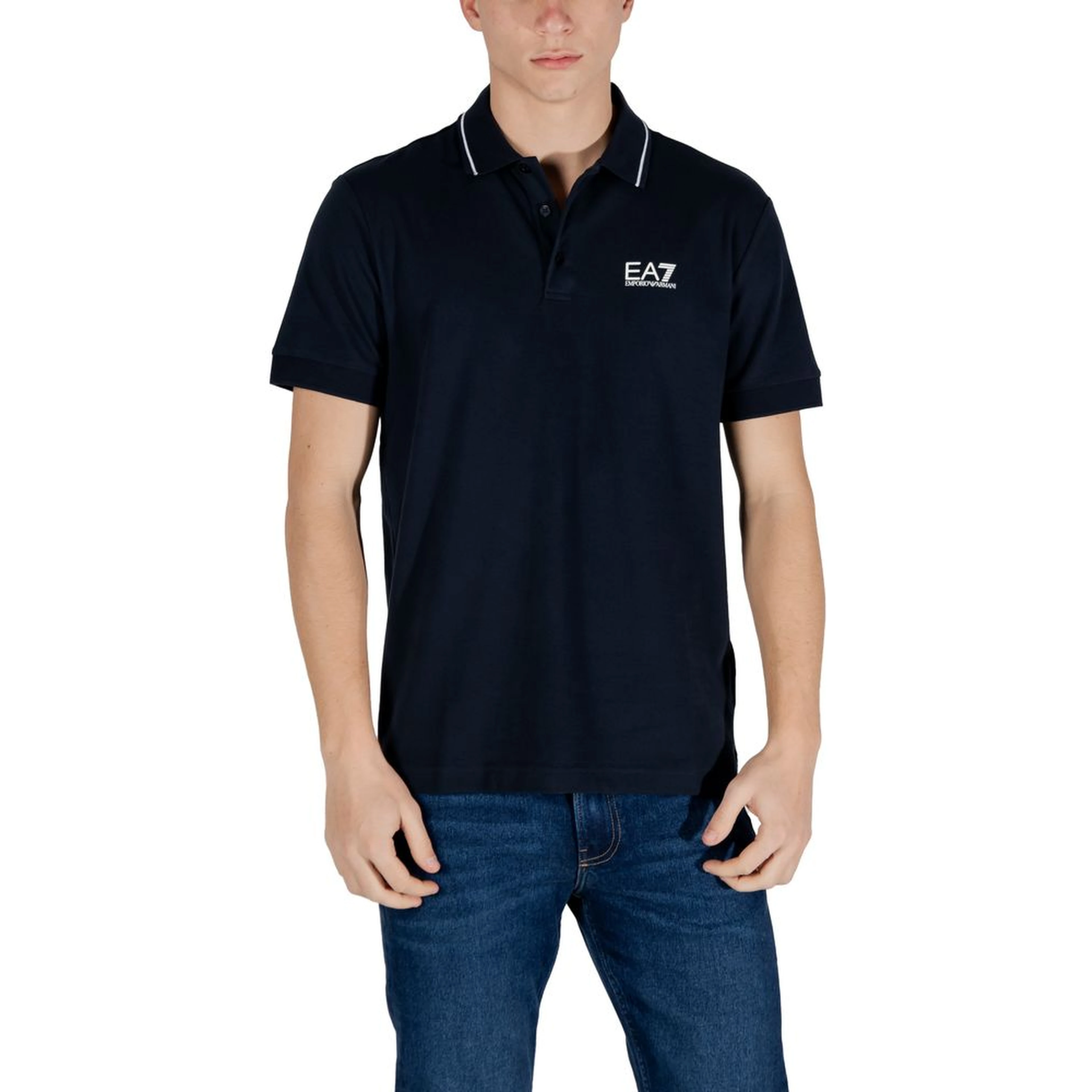 Blue Cotton Polo Shirt
