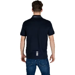 Blue Cotton Polo Shirt