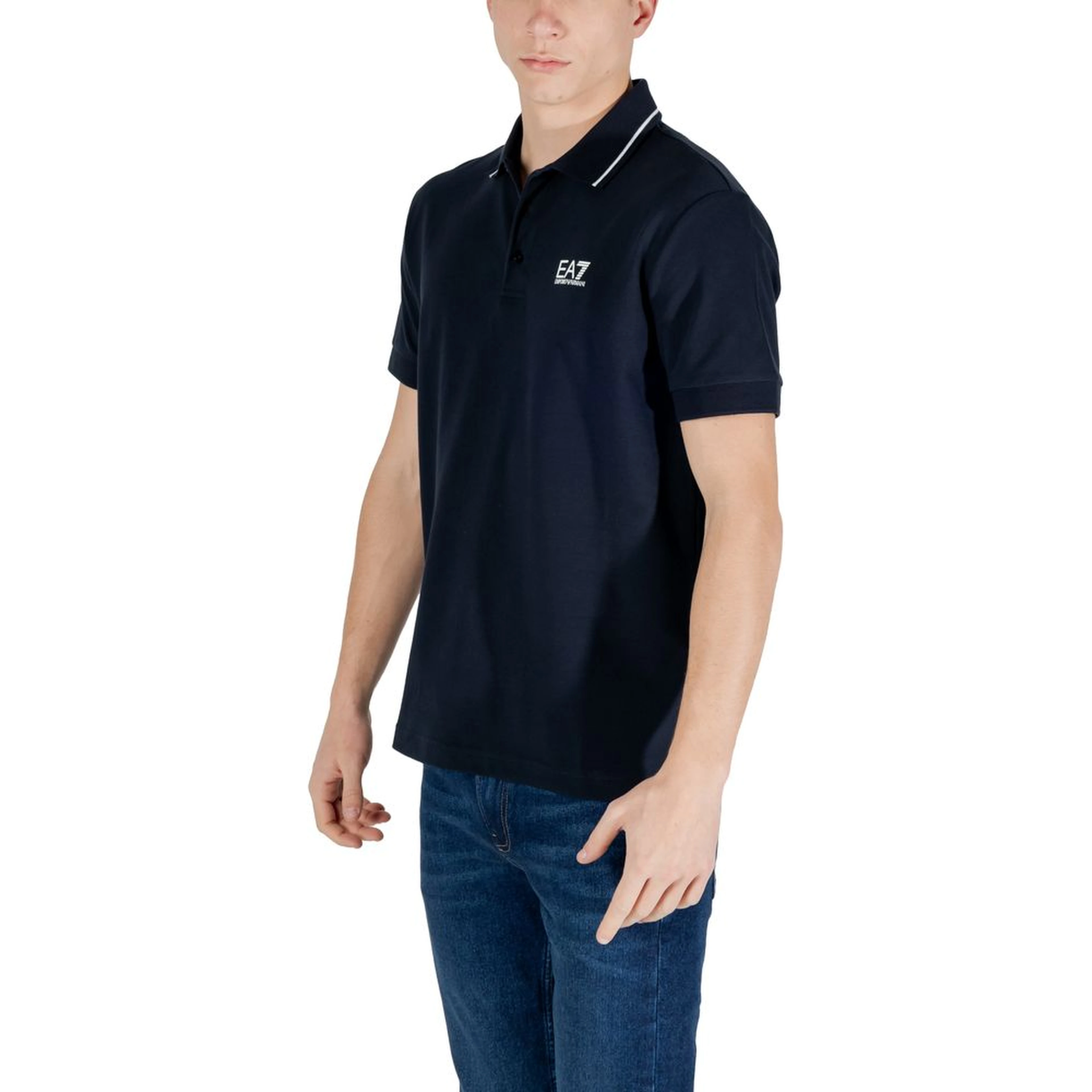 Blue Cotton Polo Shirt