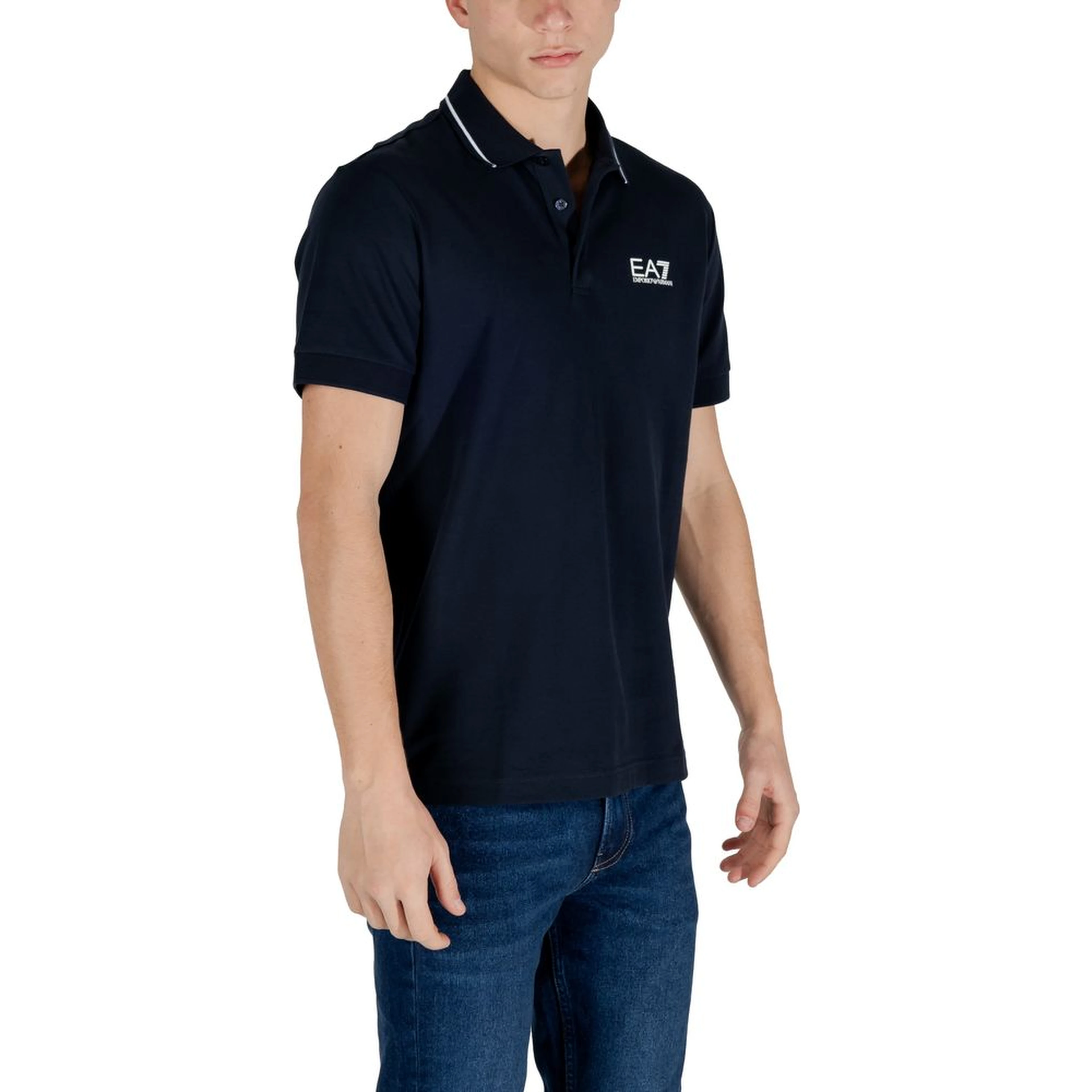 Blue Cotton Polo Shirt