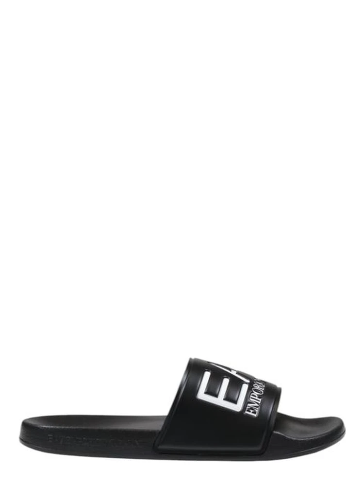 Black And White Pvc Slippers