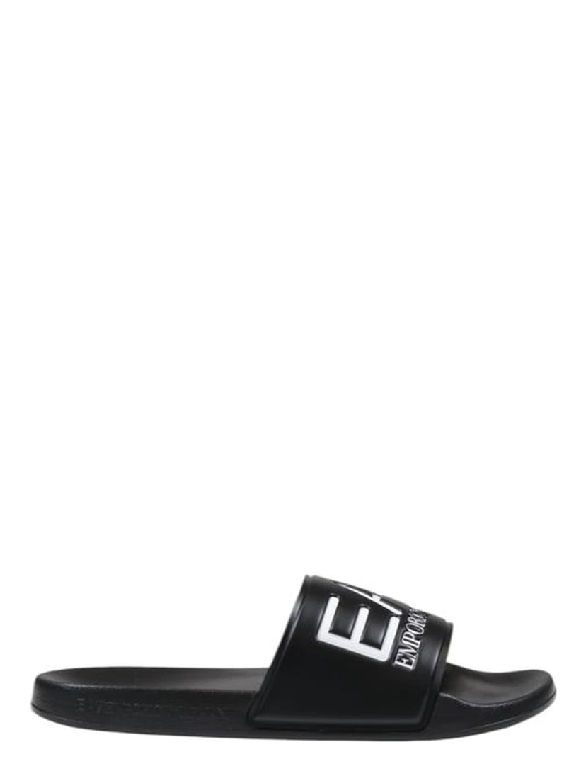 Black And White Pvc Slippers