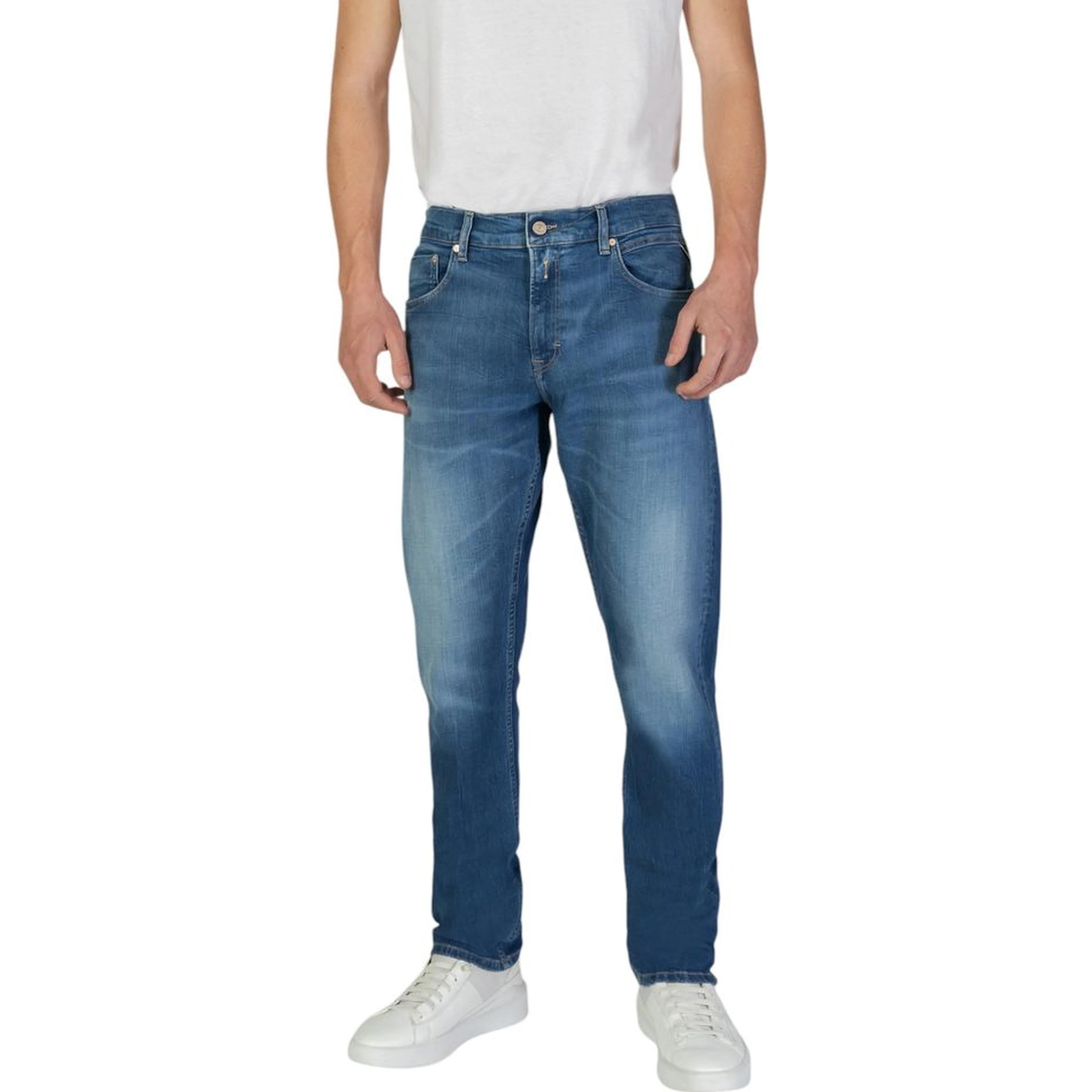 Blue Cotton Slim Fit Jeans