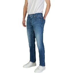 Blue Cotton Slim Fit Jeans