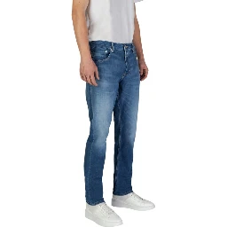 Blue Cotton Slim Fit Jeans