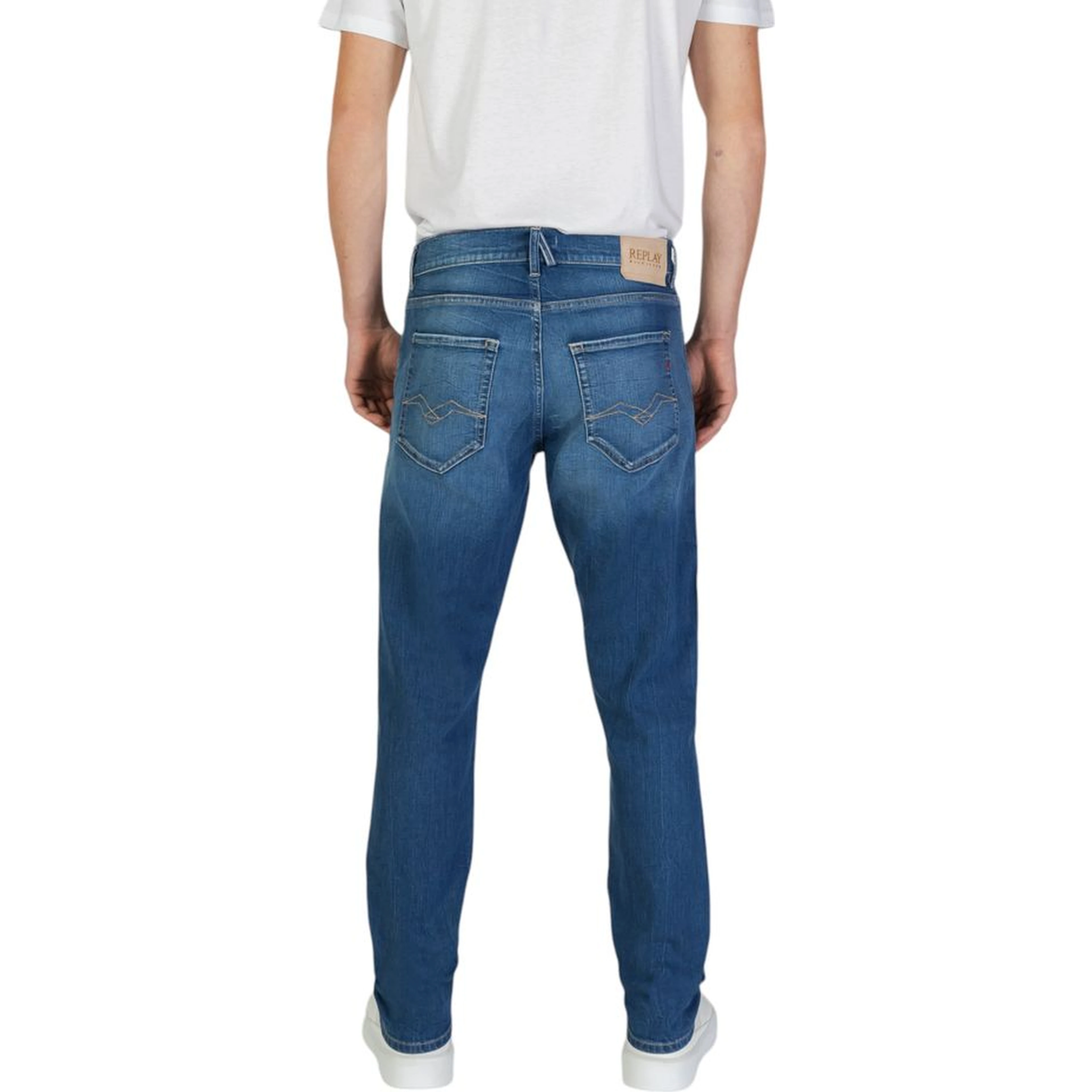 Blue Cotton Slim Fit Jeans