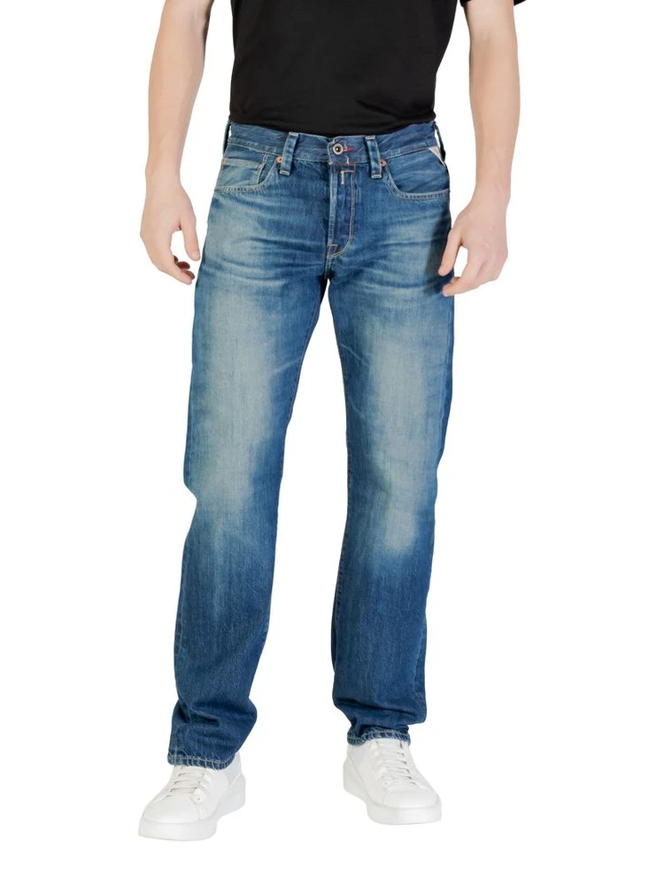 Blue Cotton Relaxed Fit Jeans