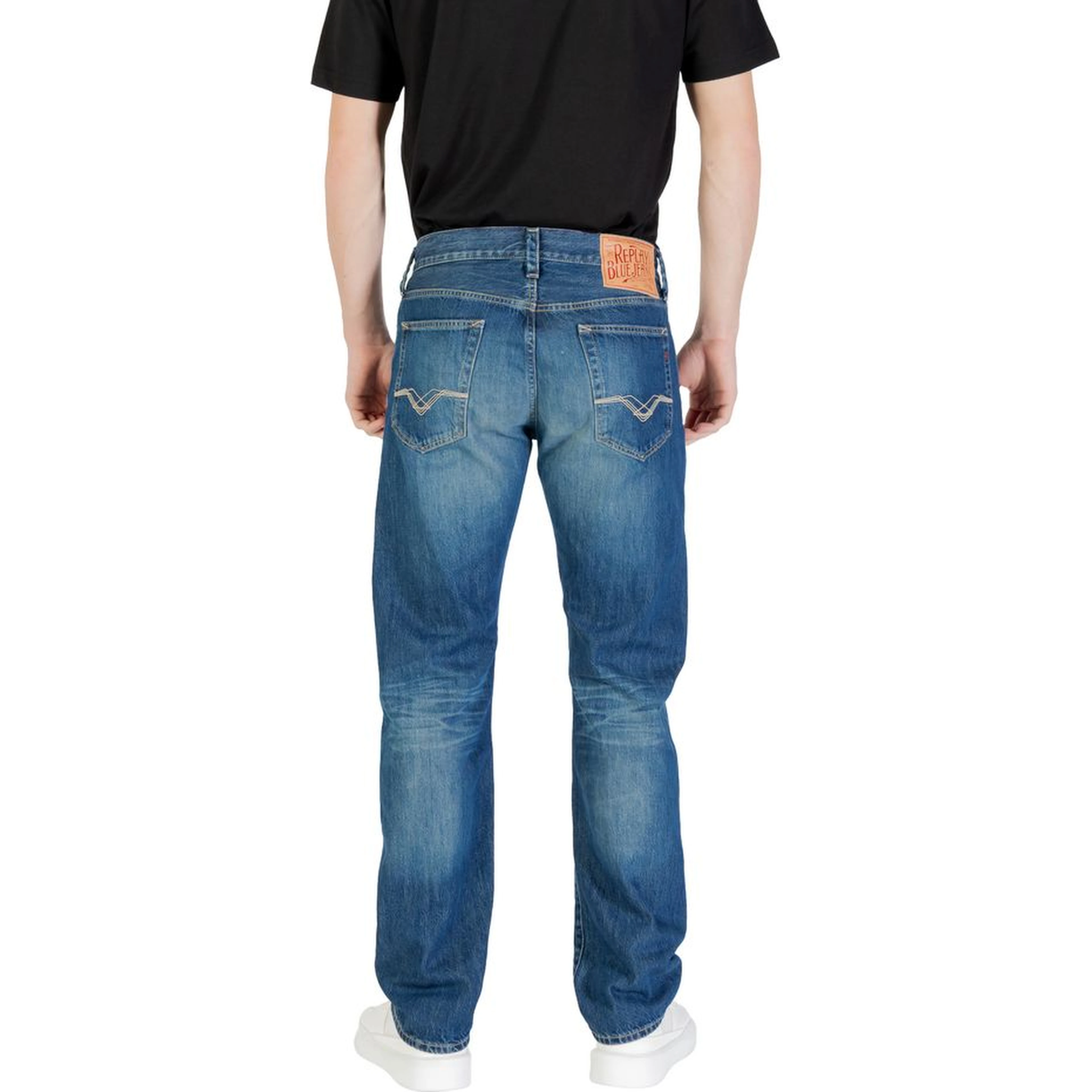 Blue Cotton Relaxed Fit Jeans