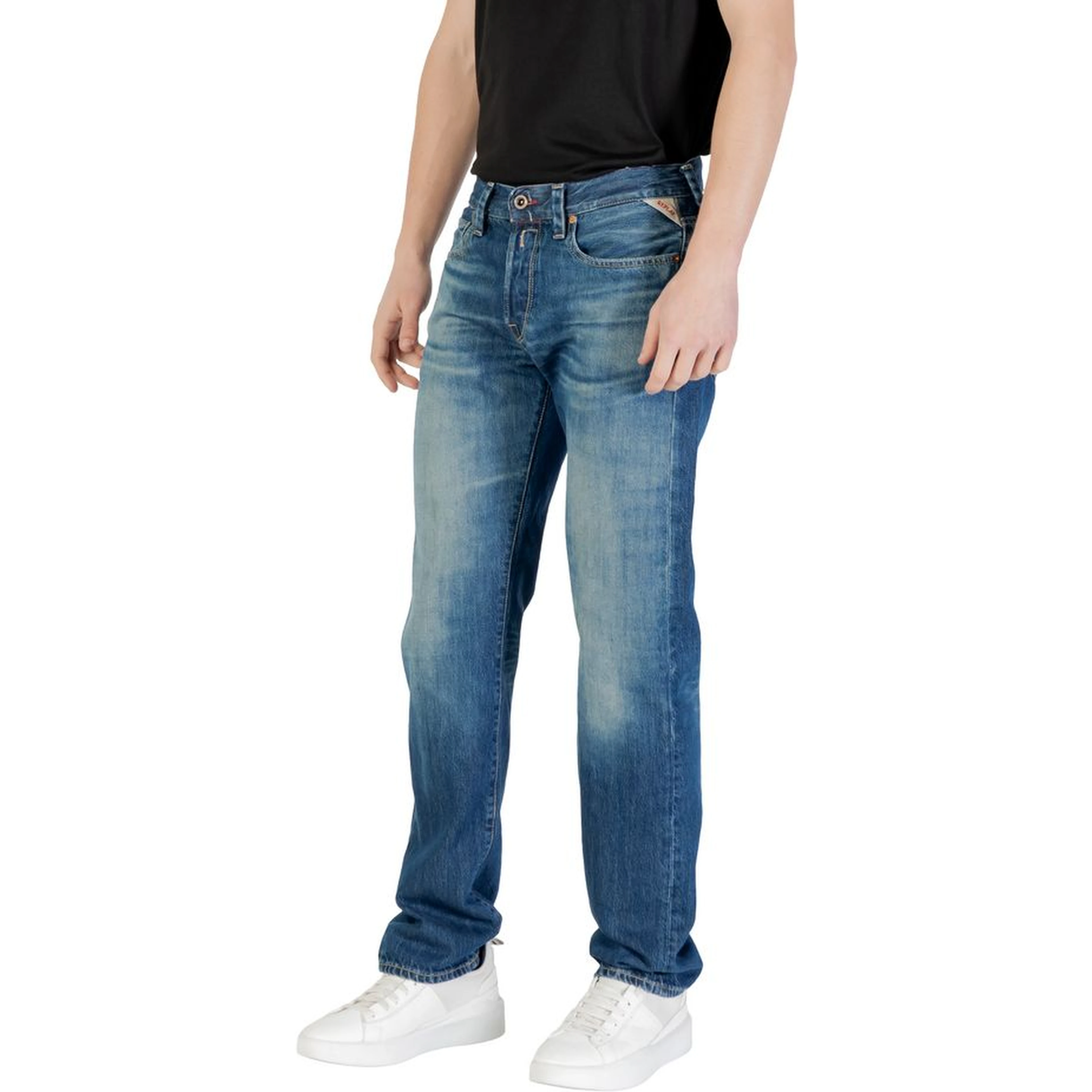 Blue Cotton Relaxed Fit Jeans