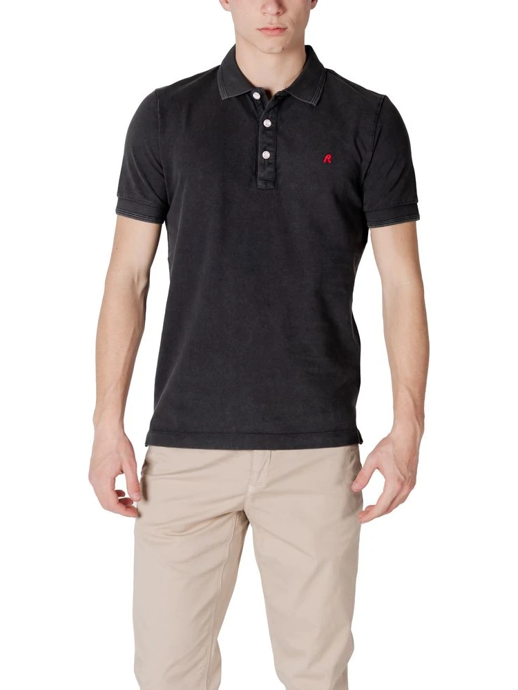 Black Cotton Polo Shirt