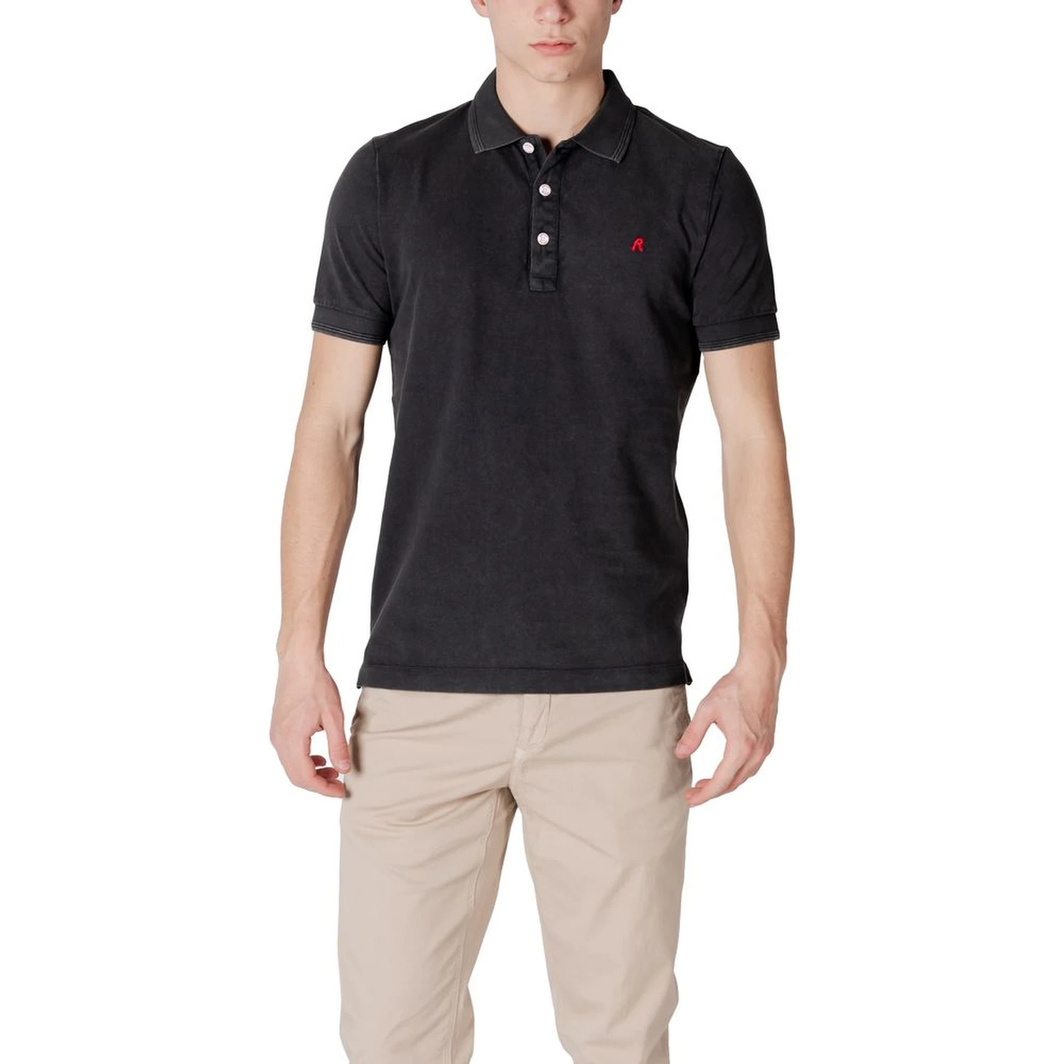 Black Cotton Polo Shirt