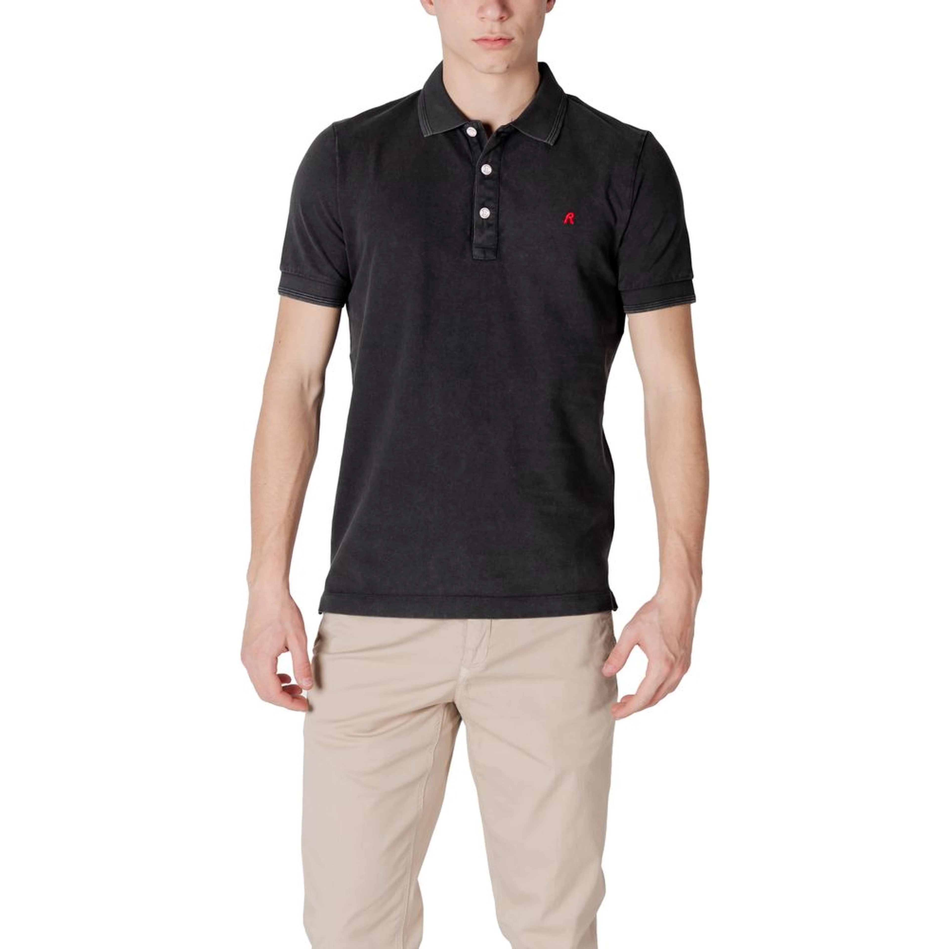 Black Cotton Polo Shirt