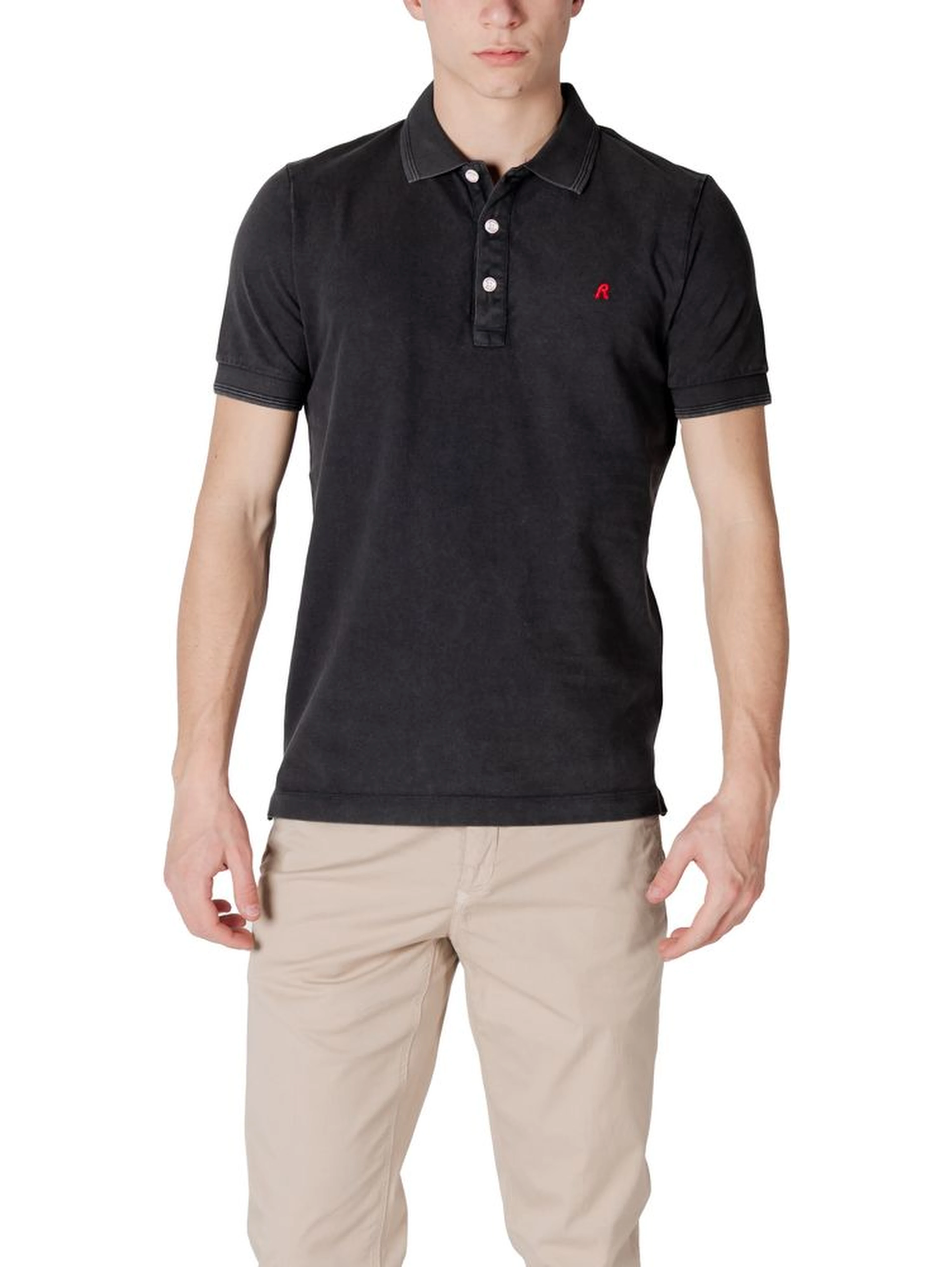Black Cotton Polo Shirt