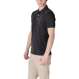 Black Cotton Polo Shirt