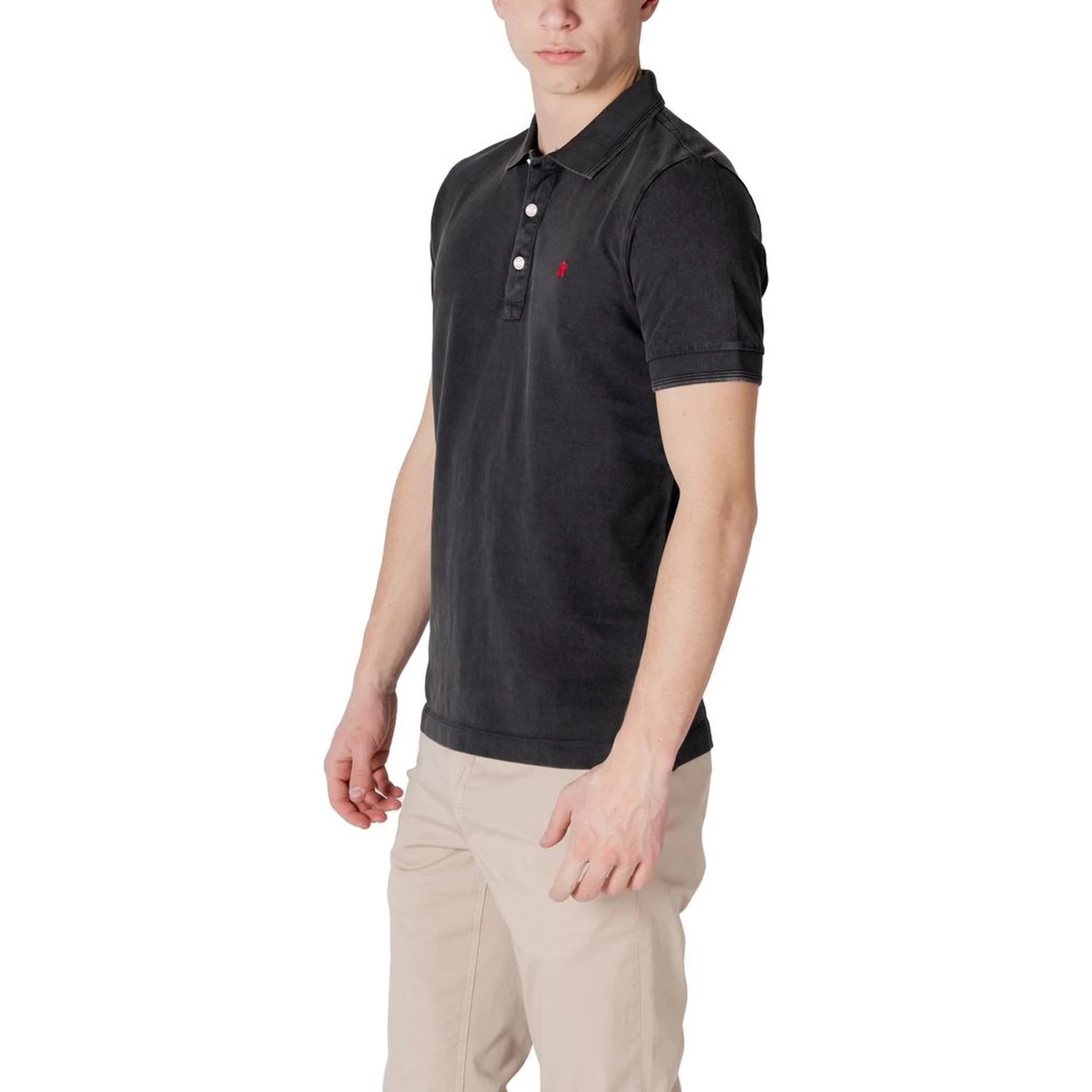 Black Cotton Polo Shirt