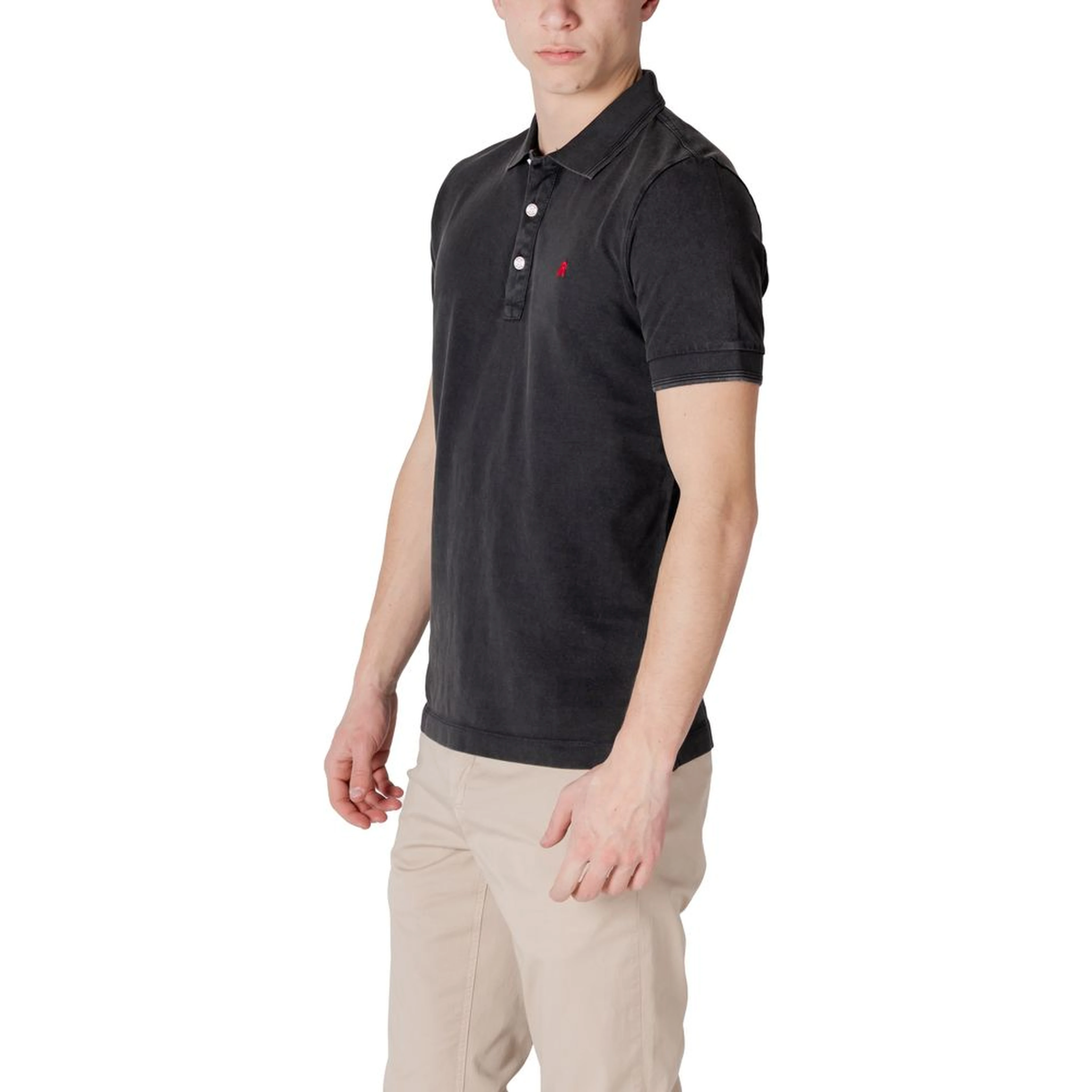Black Cotton Polo Shirt