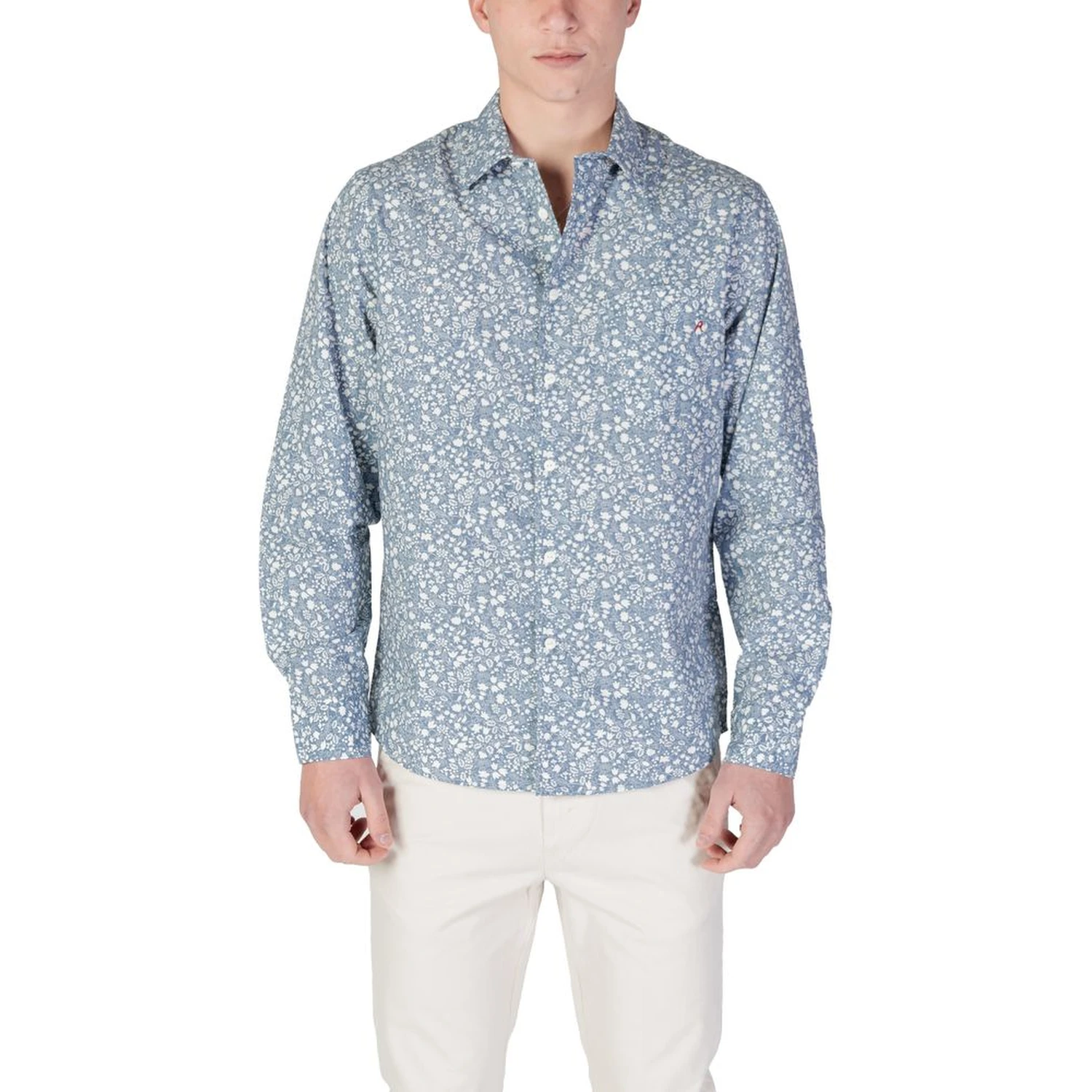 Light Blue Cotton Pattern Shirt