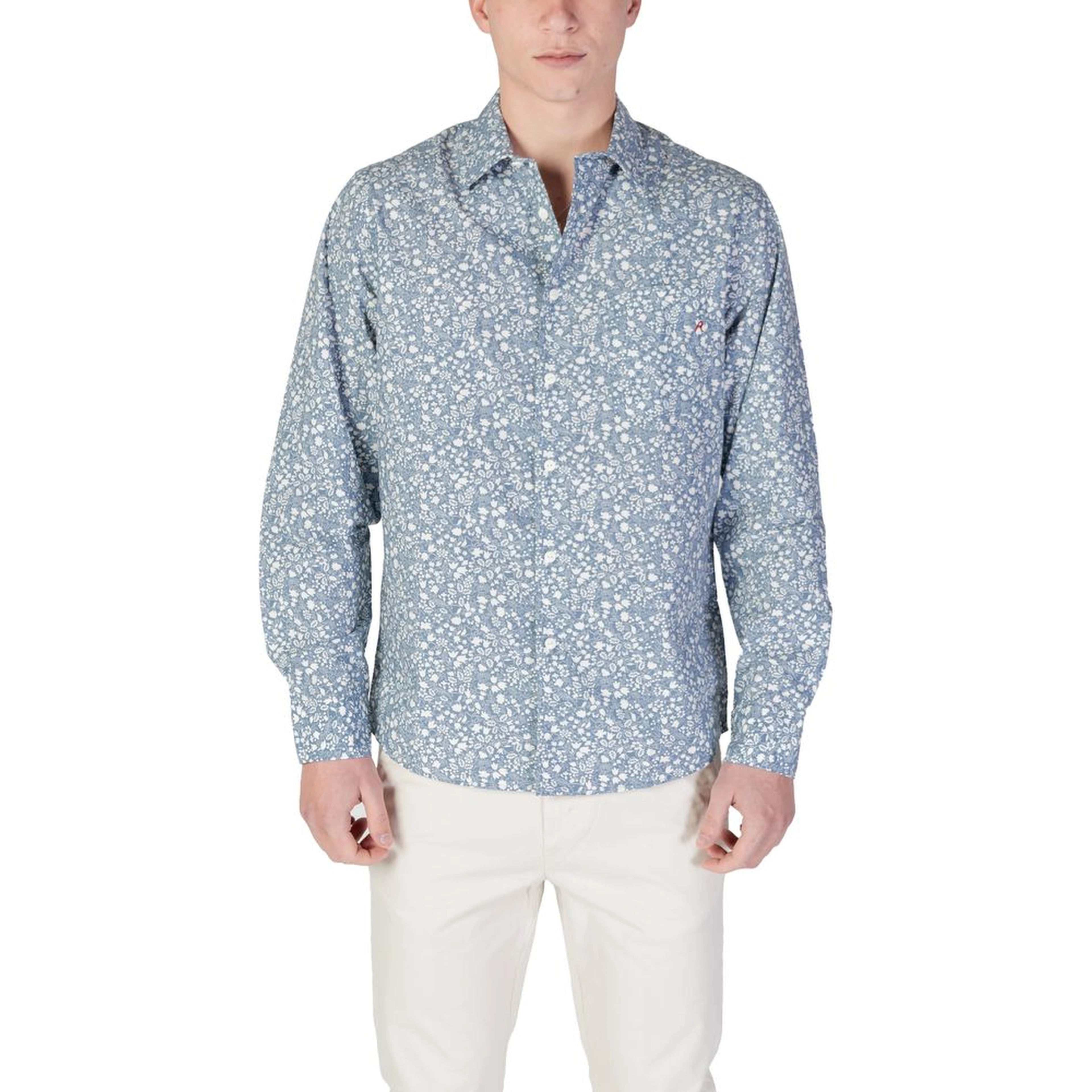 Light Blue Cotton Pattern Shirt