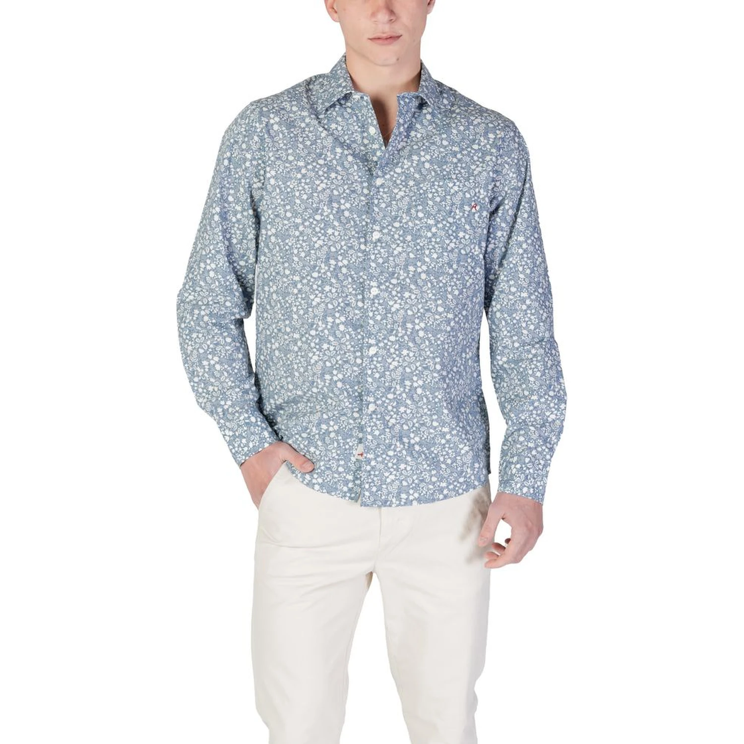 Light Blue Cotton Pattern Shirt
