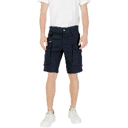 Blue Cotton Bermuda Shorts