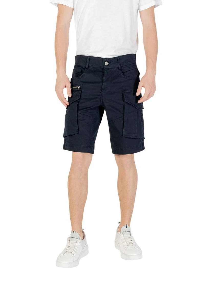 Blue Cotton Bermuda Shorts