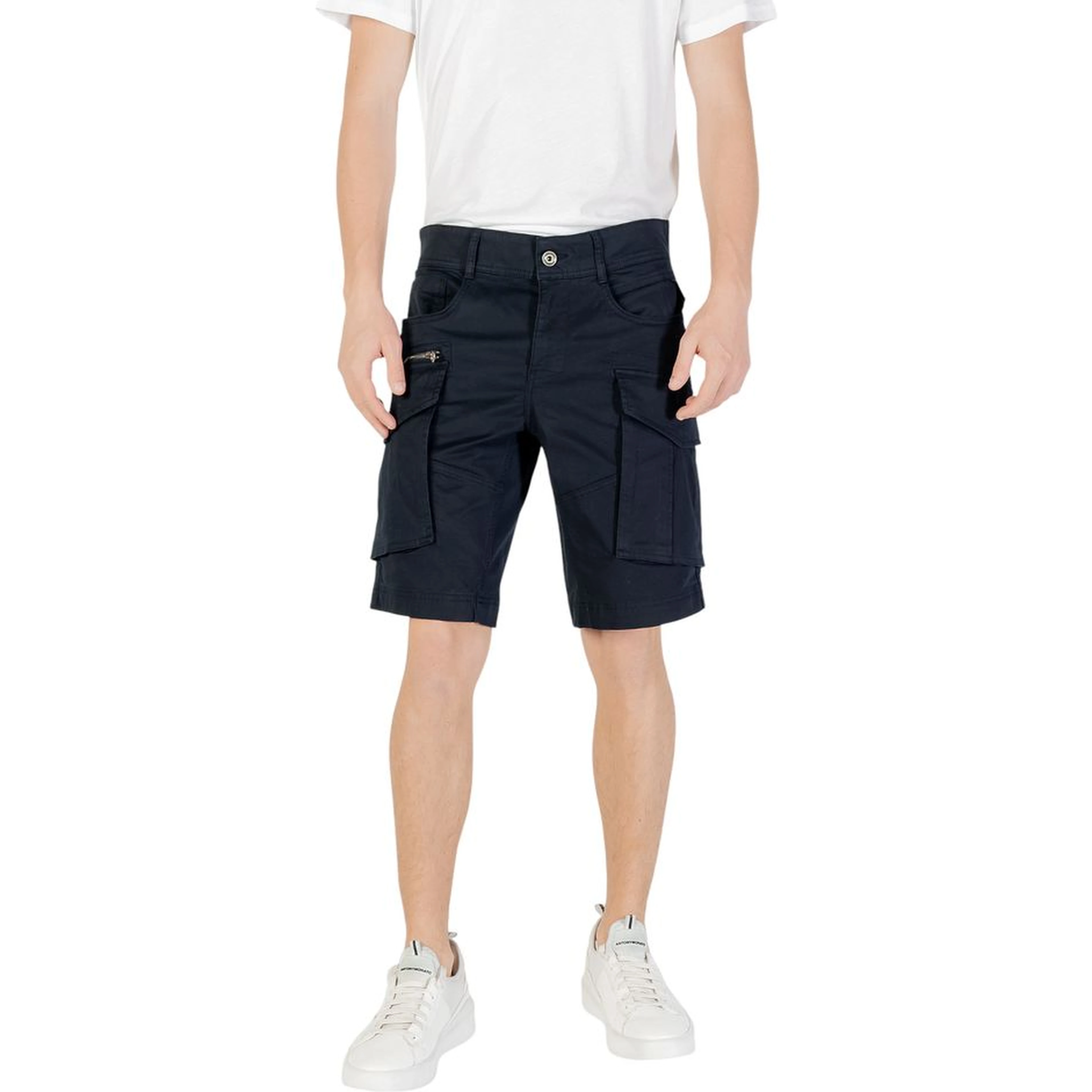 Blue Cotton Bermuda Shorts