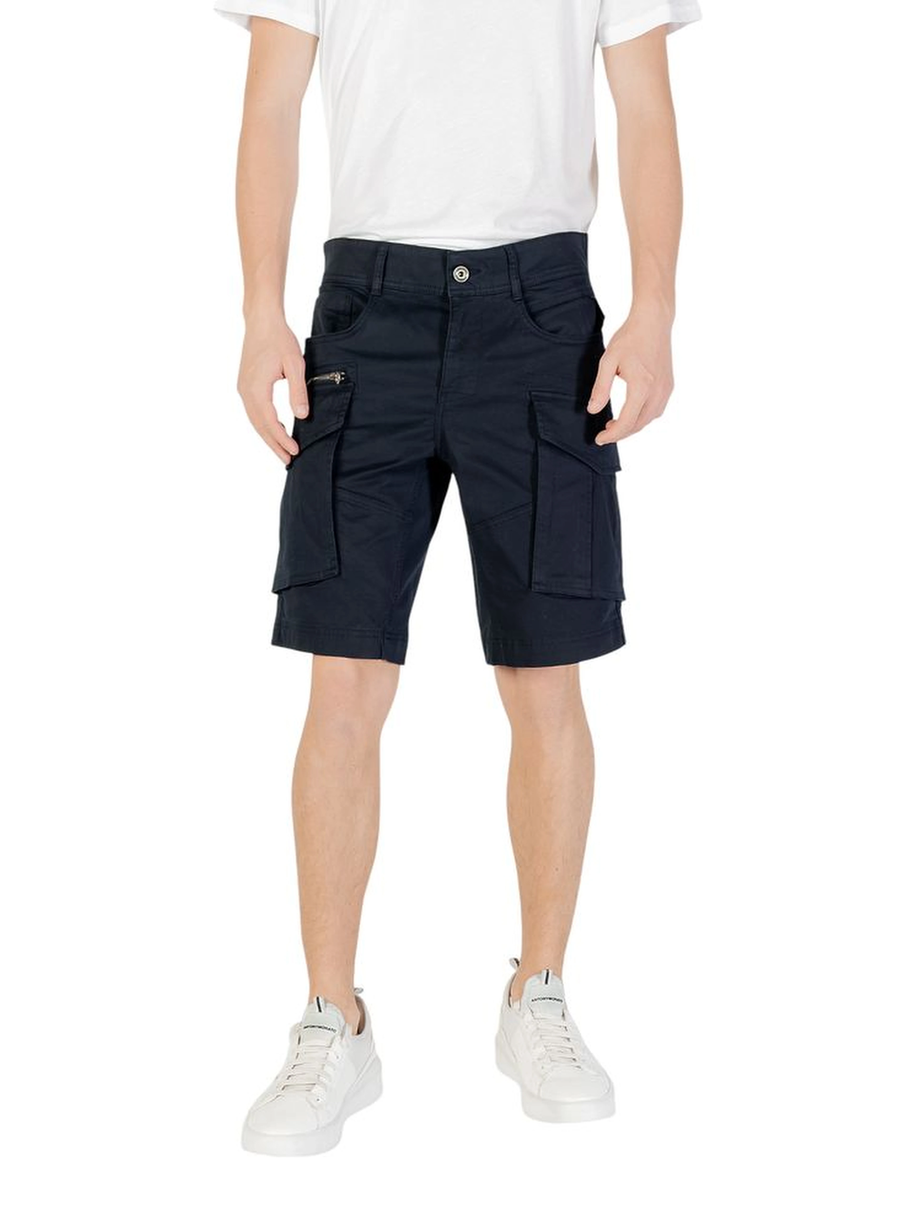 Blue Cotton Bermuda Shorts
