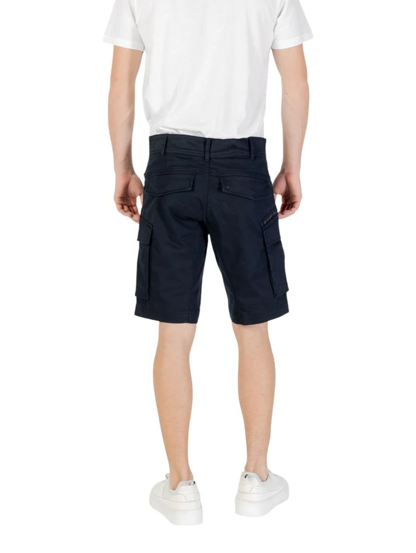 Blue Cotton Bermuda Shorts