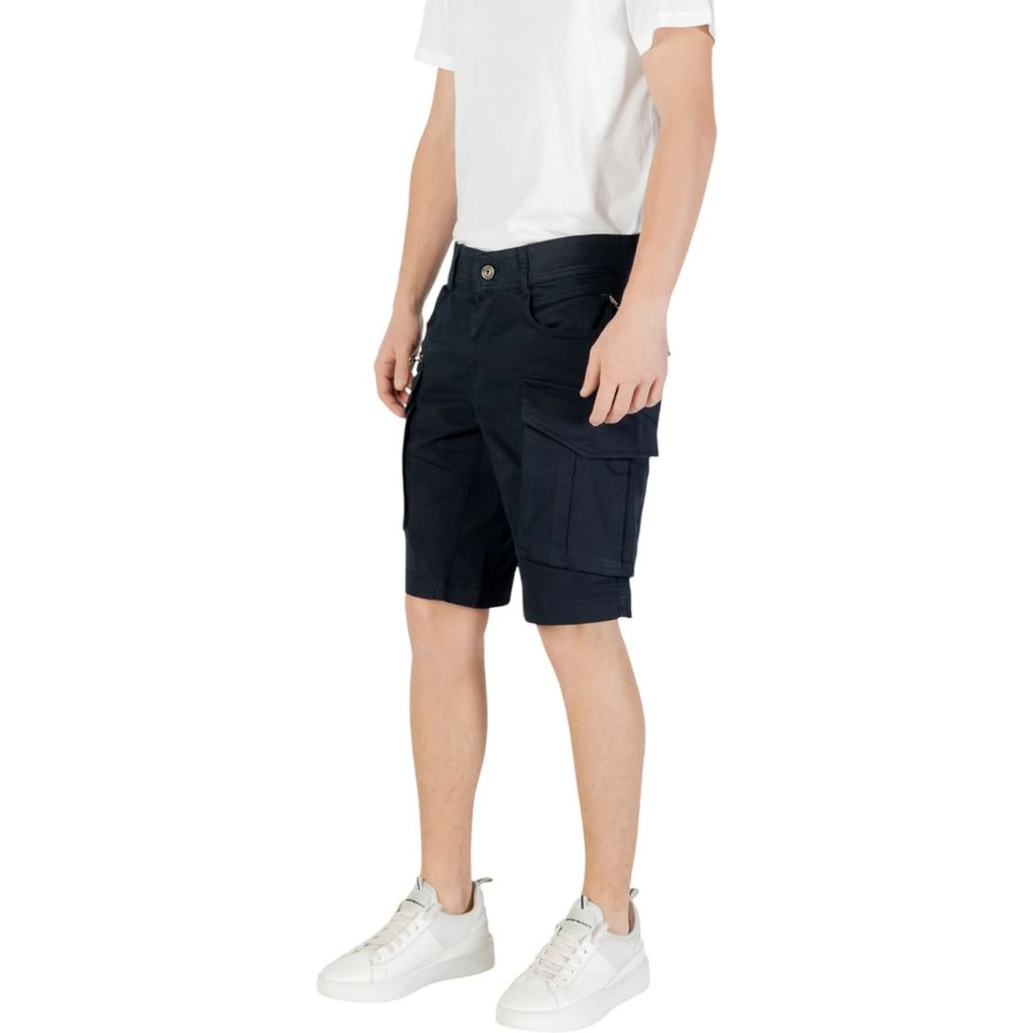 Blue Cotton Bermuda Shorts